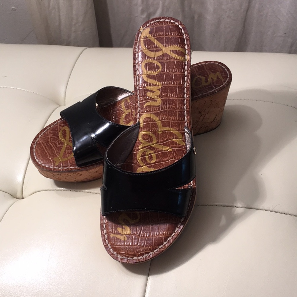 Sam Edelman Reid Patent Leather Wedge Sandals
